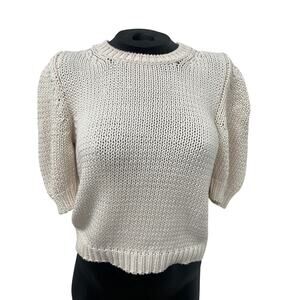 MJ. Watson Round Neck Pullover Top in Natural M